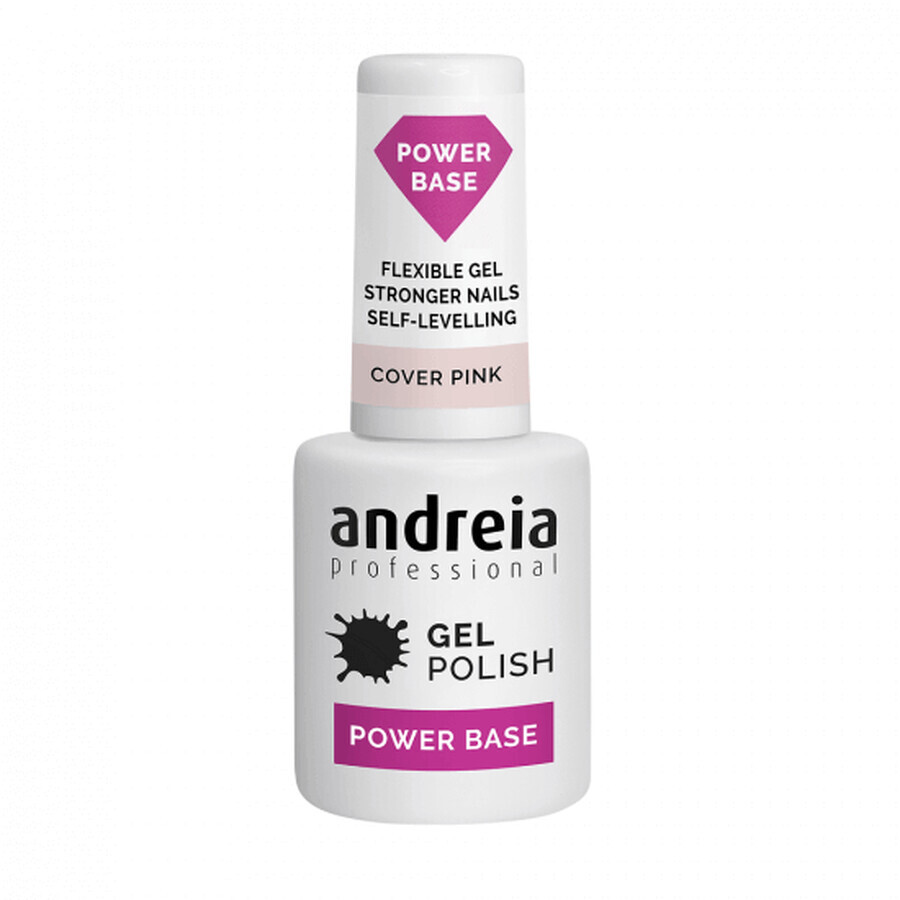 Base UV per manicure con smalto gel Power Base Cover Pink, 10,5 ml, Andreia