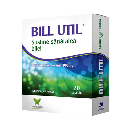 Bill Util con estratto di bile bovina, 20 capsule, Polisano