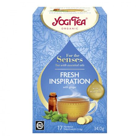 Tè biologico con oli essenziali Ispirazione fresca per i sensi, 17 bustine, Yogi Tea