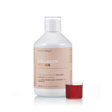 Collagene liquido vegano con acido ialuronico + vitamine + minerali 10.000 mg, 500 ml, Swedish Collagen