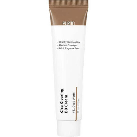 BB Cream 31 Deep Warm Cica Clearing Crema Tinte Facial, 30 ml, Purito