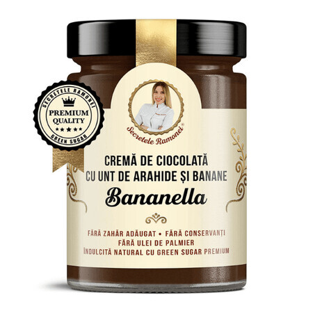 Crema al cioccolato con burro di arachidi e banane Bananella Secretele Ramonei, 350 g, Laboratore Remedia