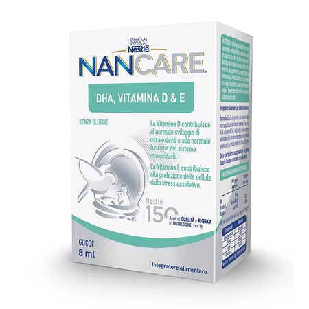 Nestlè NanCare - Integratore di DHA Vitamina D e E per Bambini e Lattanti, 8ml