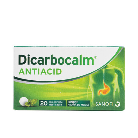 Dicarbocalm antiacido, 20 compresse masticabili, Sanofi