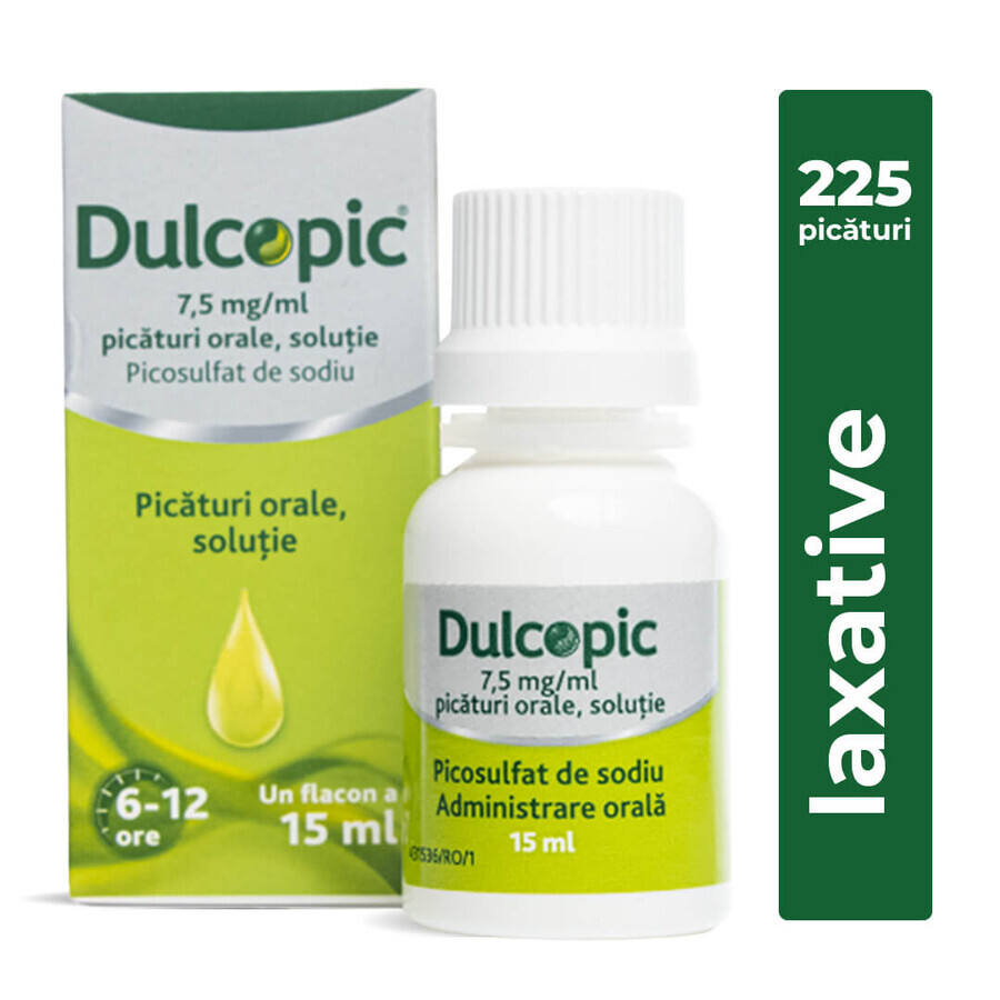 Dulcopic, 7,5 mg/ml, 15 ml, gocce orali, Sanofi