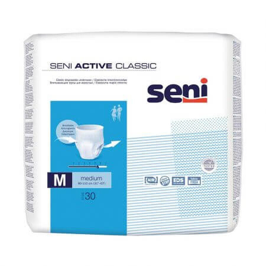 Mutandine elastiche assorbenti, Medium, 30 pezzi, Seni Active Classic