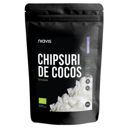 Organic raw coconut chips, 125g, Niavis