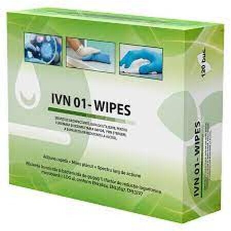 IVN 01 WIPES Salviettine imbevute di soluzione alcolica, 120 pezzi, IVN Nettetal