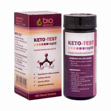 Keto-Test, 100 tiras, Bio Elements