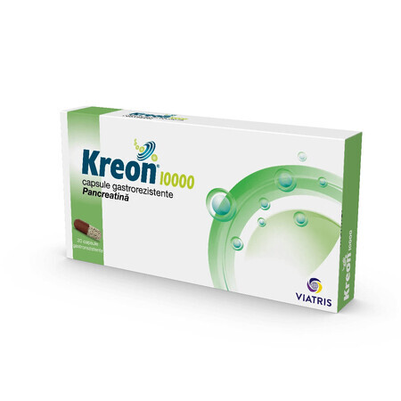 Kreon 10,000, 20 gastro-resistant capsules