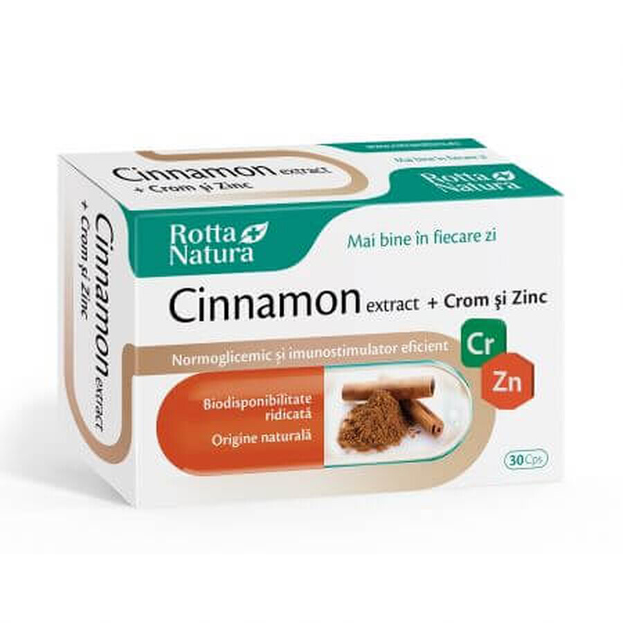 Estratto di Cannella + Cromo e Zinco, 30 capsule, Rotta Natura