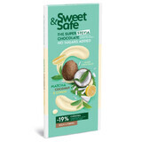 Sweet & Safe white chocolate with green tea matcha, coconut and lemon, 90 g, Sly Nutritia