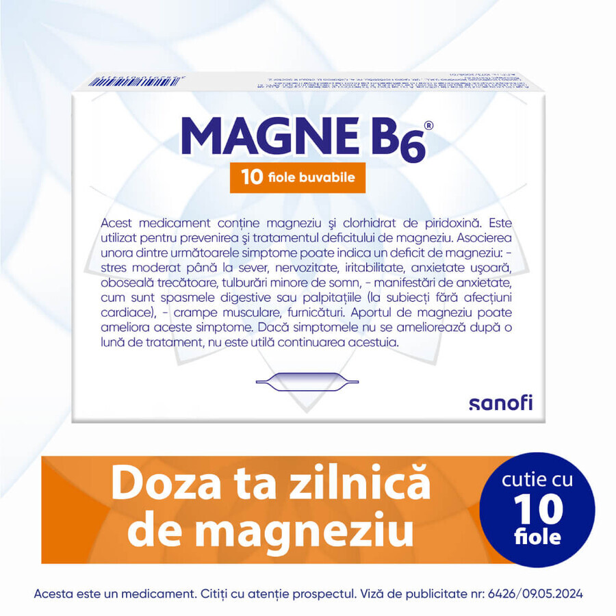 Magne B6, 100 mg/10 mg, 10 fiale, Sanofi