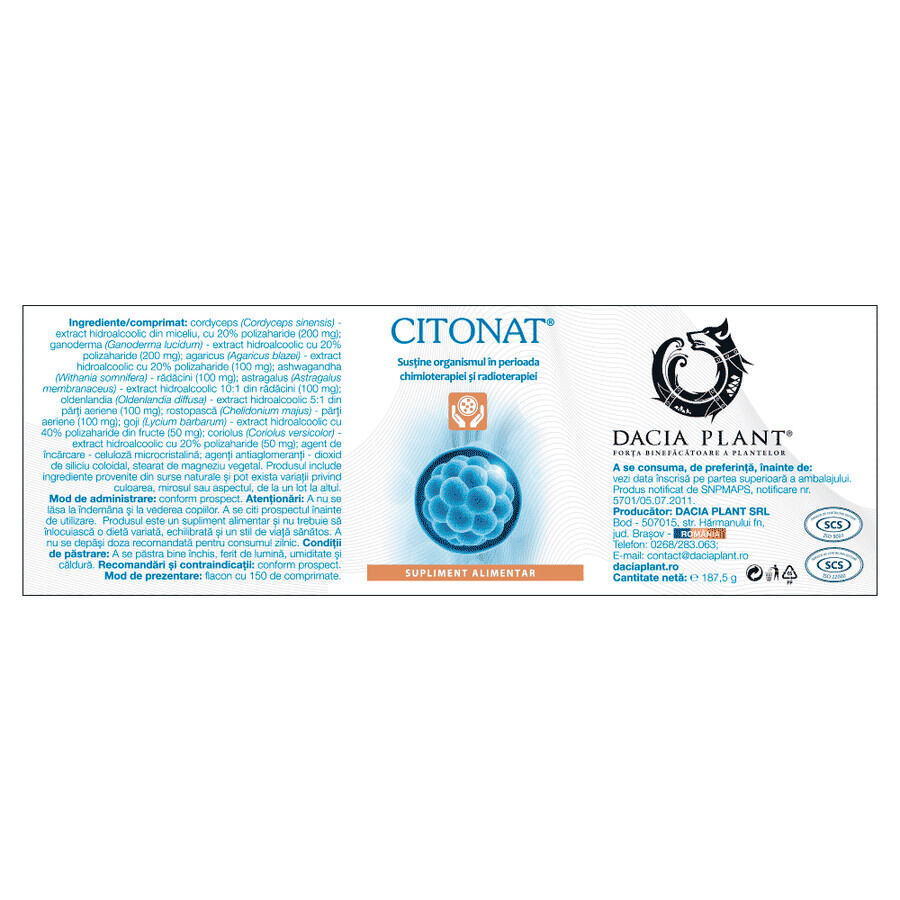 Citonat, 150 Tabletten, Dacia Pflanze