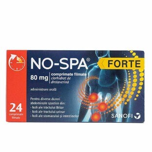 No-Spa Forte, 80 mg, 24 comprimidos recubiertos con película, Sanofi