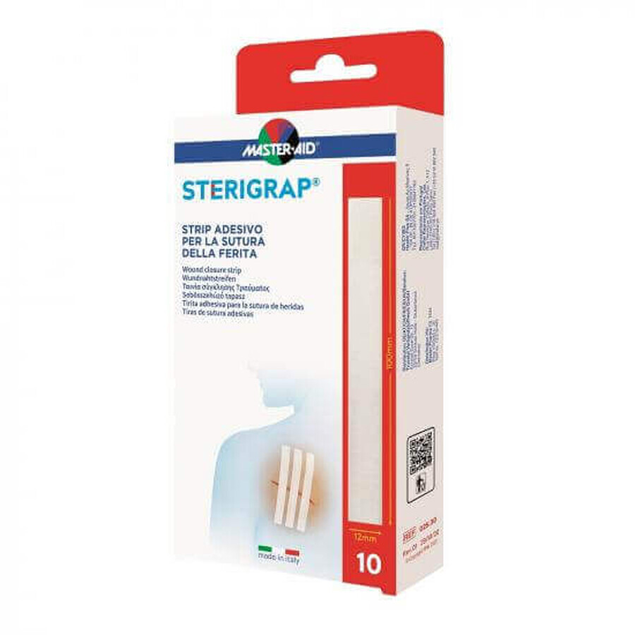 STERIGRAP Strip Adesivo Sutura MASTER•AID 100x12mm 10 Pezzi