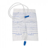 Urine bag with valve for evacuation 2000ml, 1 piece, Euromed