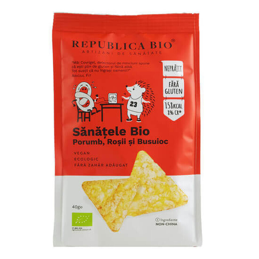 Organic Sanatele with corn, tomatoes and basil, gluten free, 40g, Republica Bio