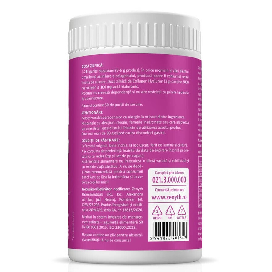 Collagene + Hyaluron al gusto di fragola, 150 g, Zenyth