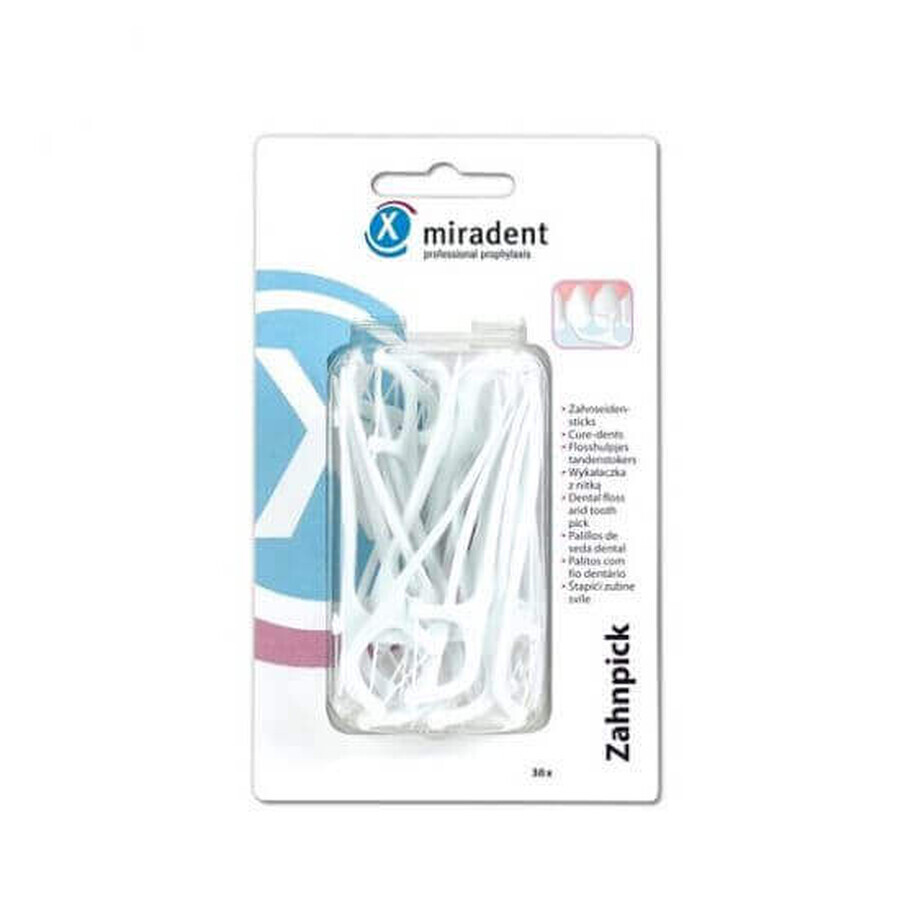 Toothpicks with floss - Miradent, 30 pcs, Hager &amp; Werken