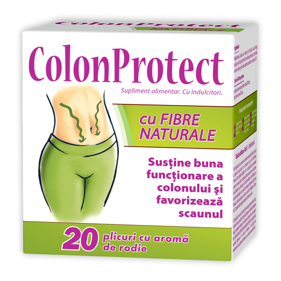 Colon Protect mit natürlichen Ballaststoffen und Granatapfelgeschmack, 20 Portionsbeutel, Zdrovit