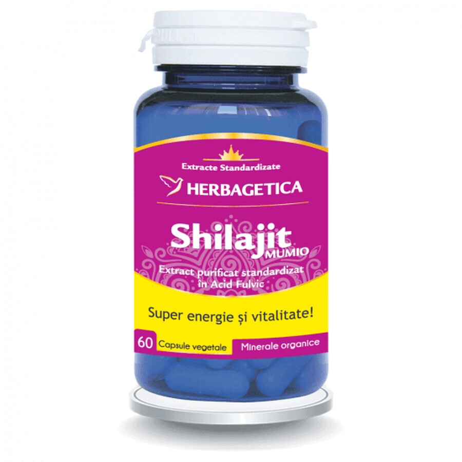 Shilajit Mumio, 60 gélules, Herbagetica