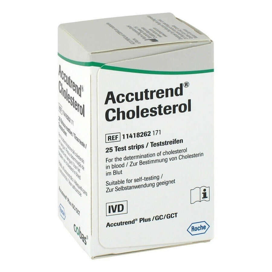 Strice reattive Accutrend Cholesterol, 25 pezzi, Roche