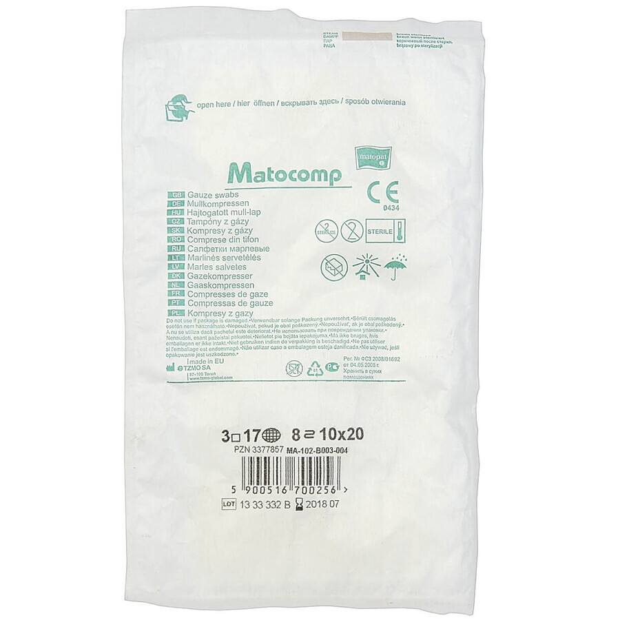 Matocomp gauze compress, 10 cm x 20 cm, Matopat