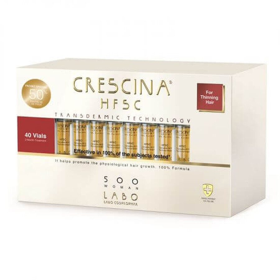 Trattamento Crescina Hfsc Transdermic 500 Donna, 40 fiale, Labo