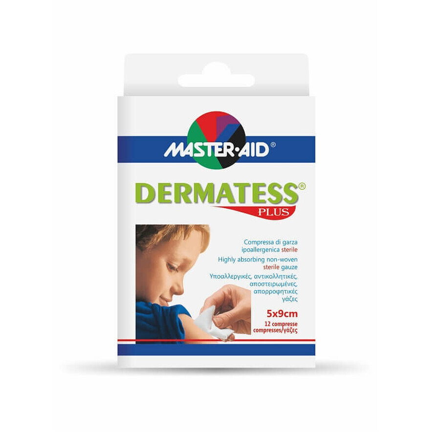 Master-Aid Dermatess Plus Garza 5x9cm, 12 pezzi