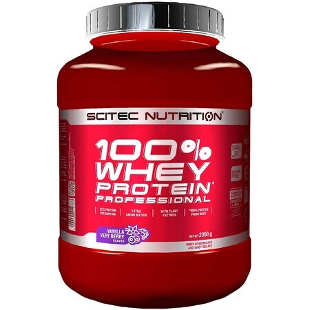 100% Whey Protein Professional Scitec Nutrition, Vanilla Very Berry, 2350 g