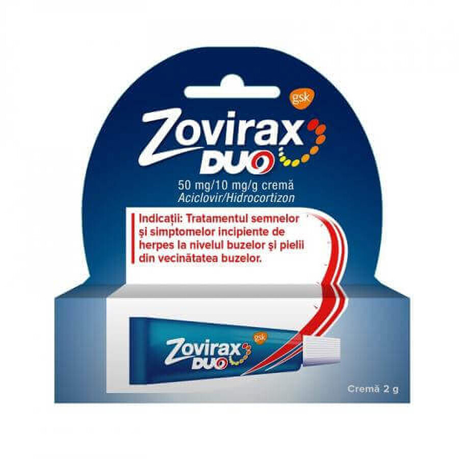 Zovirax Duo crème, 2g, Gsk