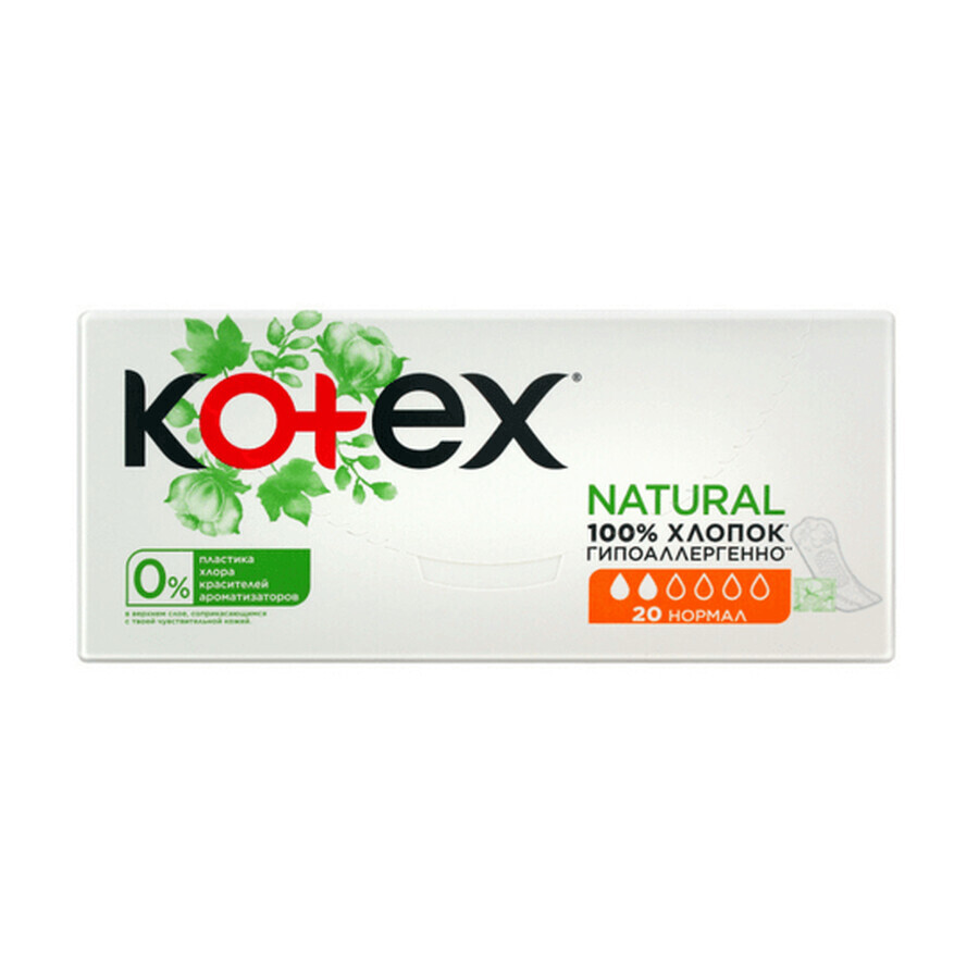 Assorbenti giornalieri, Natural, 20 pezzi, Kotex