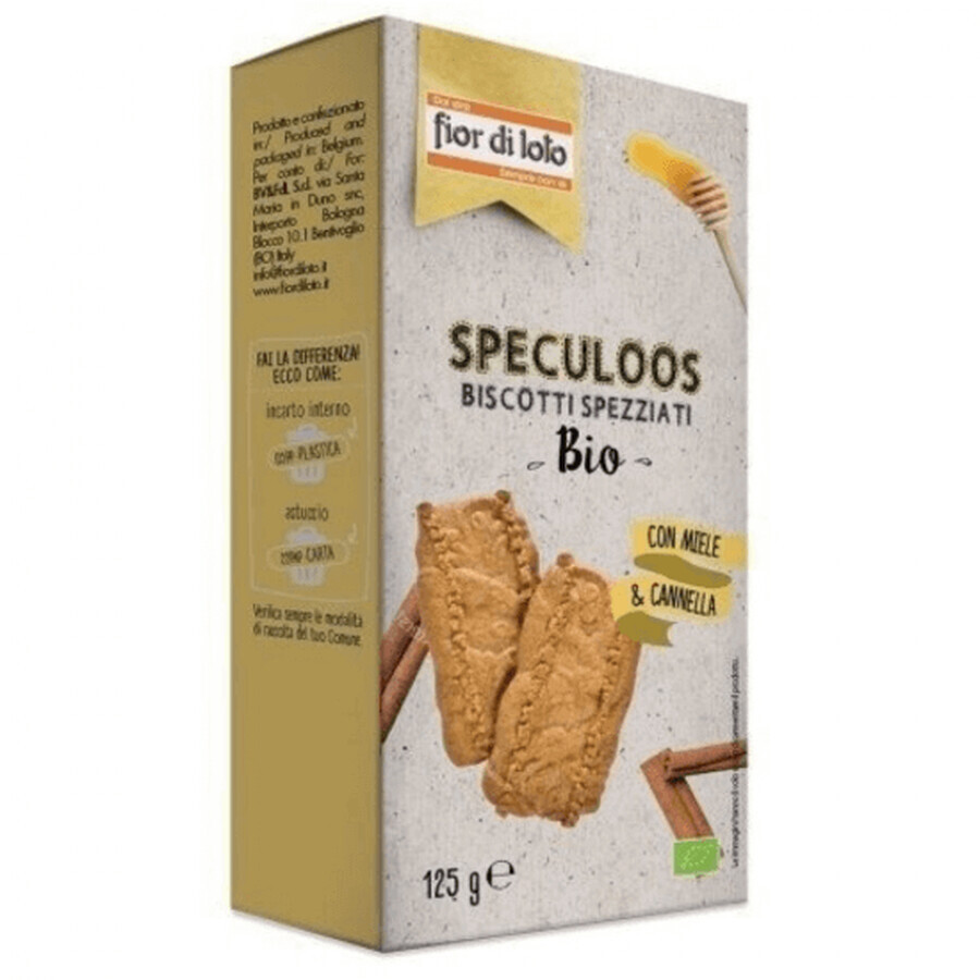 Biscotti Bio con Miele e Cannella Speculos, 125g, Fior di Loto