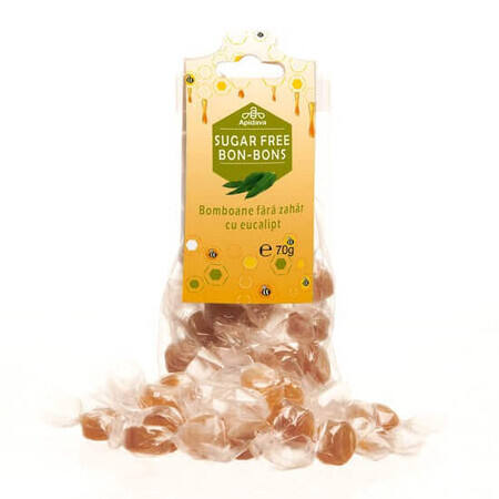 Caramelle senza zucchero al gusto di eucalipto, 70 g, Apidava