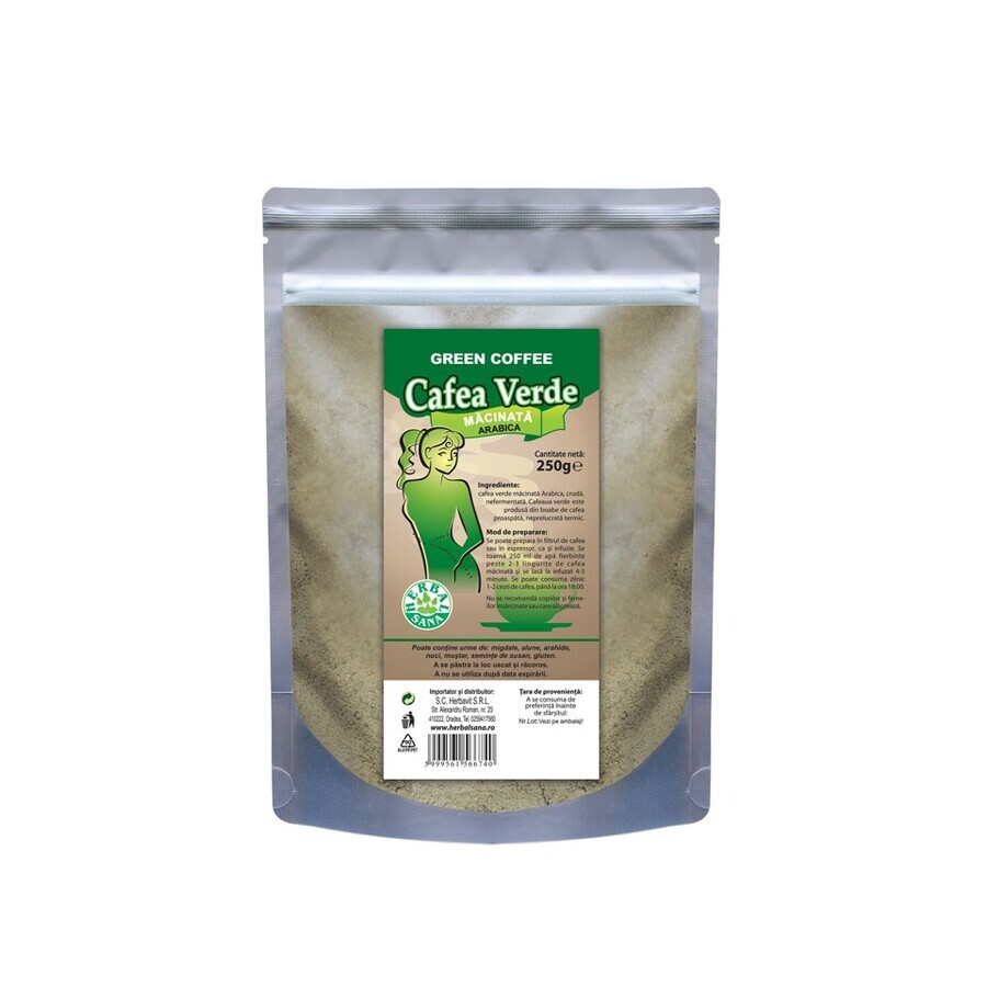 Caffè verde macinato, 250 gr, Herbal Sana