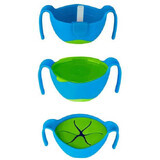 Bowl with handle, straw and snack insert, +6 months, Blue + Green, BBOX