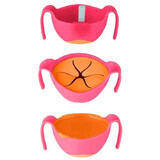 Bowl with handle, straw and snack insert, +6 months, Pink + Orange, BBOX