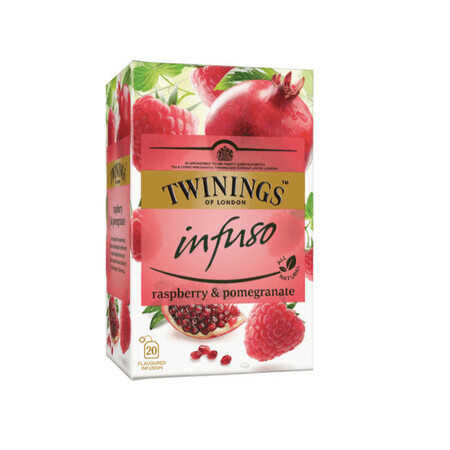 Tè infuso al gusto di lampone e melograno, 20 bustine, Twinings