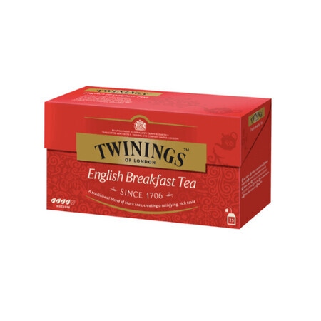 English Breakfast Black Tea, 25 sachets, Twinings