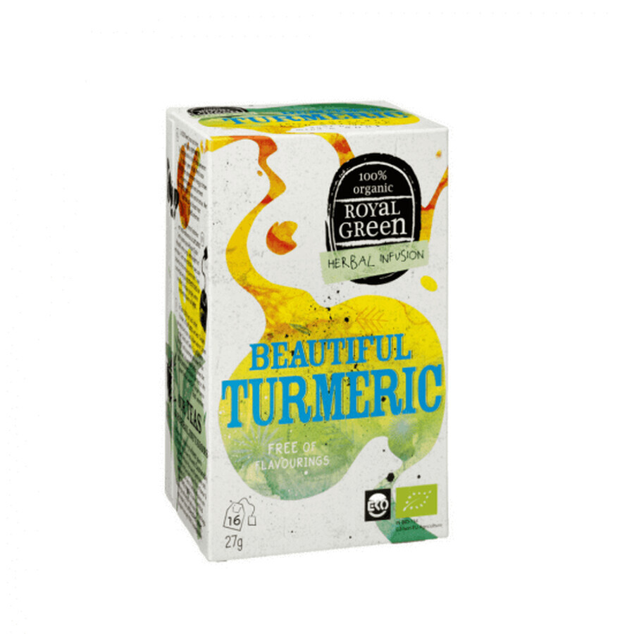 Tè biologico alla curcuma, 16 bustine, Royal Green