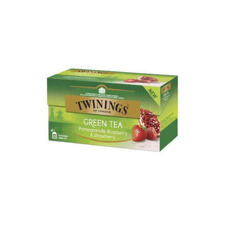 Green tea with pomegranate, raspberry and strawberry flavour, 25 sachets, Twinings