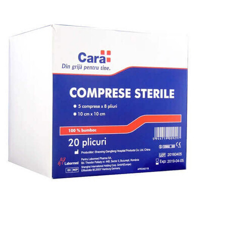 Compresse sterili 10x10 cm, Cara, 20 buste/scatola, Labormed