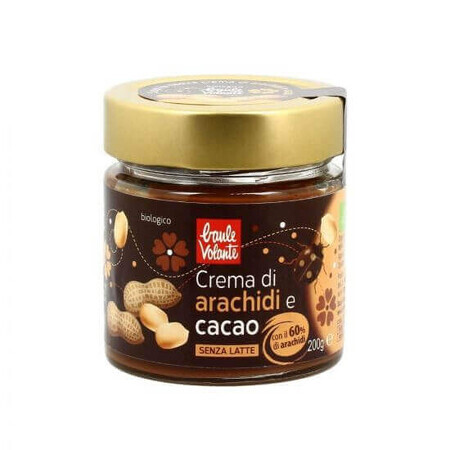 Organic peanut and cocoa cream gluten free, 200 g, Baule Volante