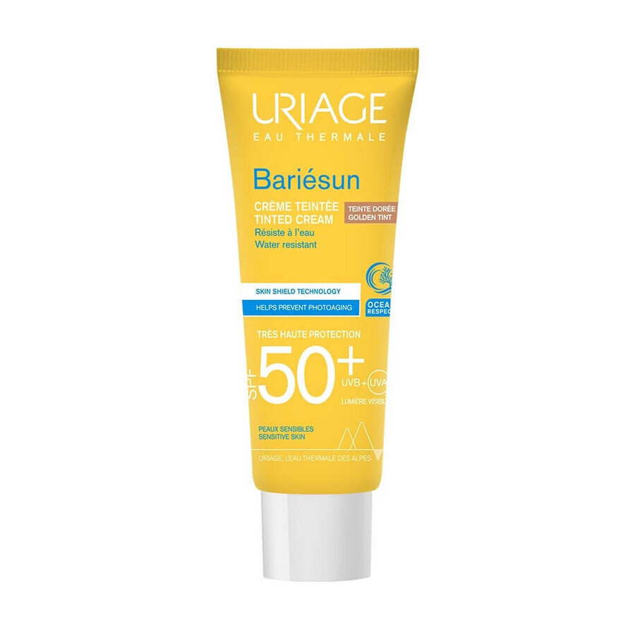 Uriage Bariésun - Crema Colorata SPF50+ Solare Viso Colore Dorato, 50ml