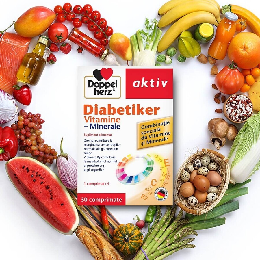 Vitamine e minerali Doppelherz Aktiv Diabetiker, 30 compresse, Queisser Pharma