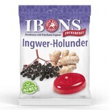 Sugar-free Drops with ginger and elderberry flavour, 75 g, Ibons