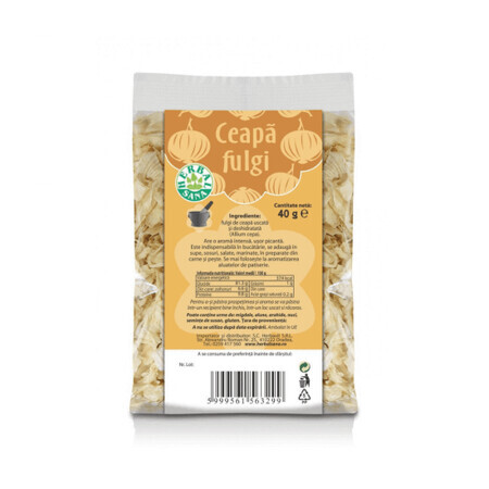 Fiocchi di cipolla secca e disidratata, 40 g, Herbal Sana