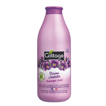 Gel doccia idratante con latte ed estratto di violetta, 750 ml, Cottage