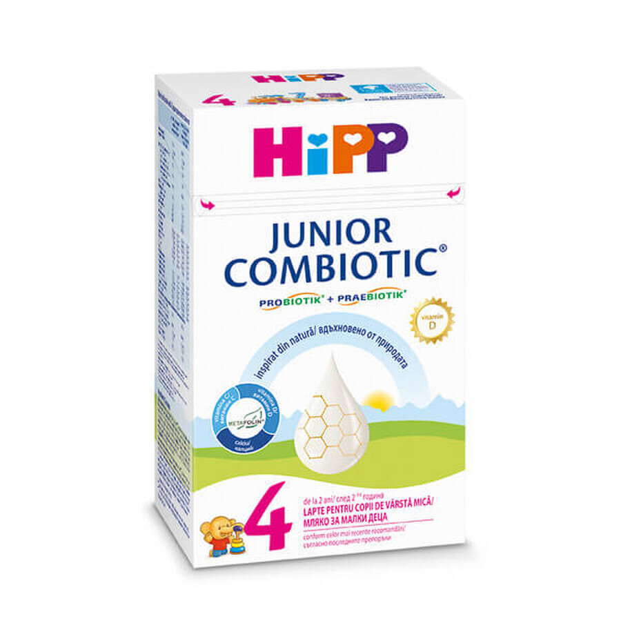 Lapte praf formula de crestere Junior Combiotic 4, +2 ani, 500gr, Hipp